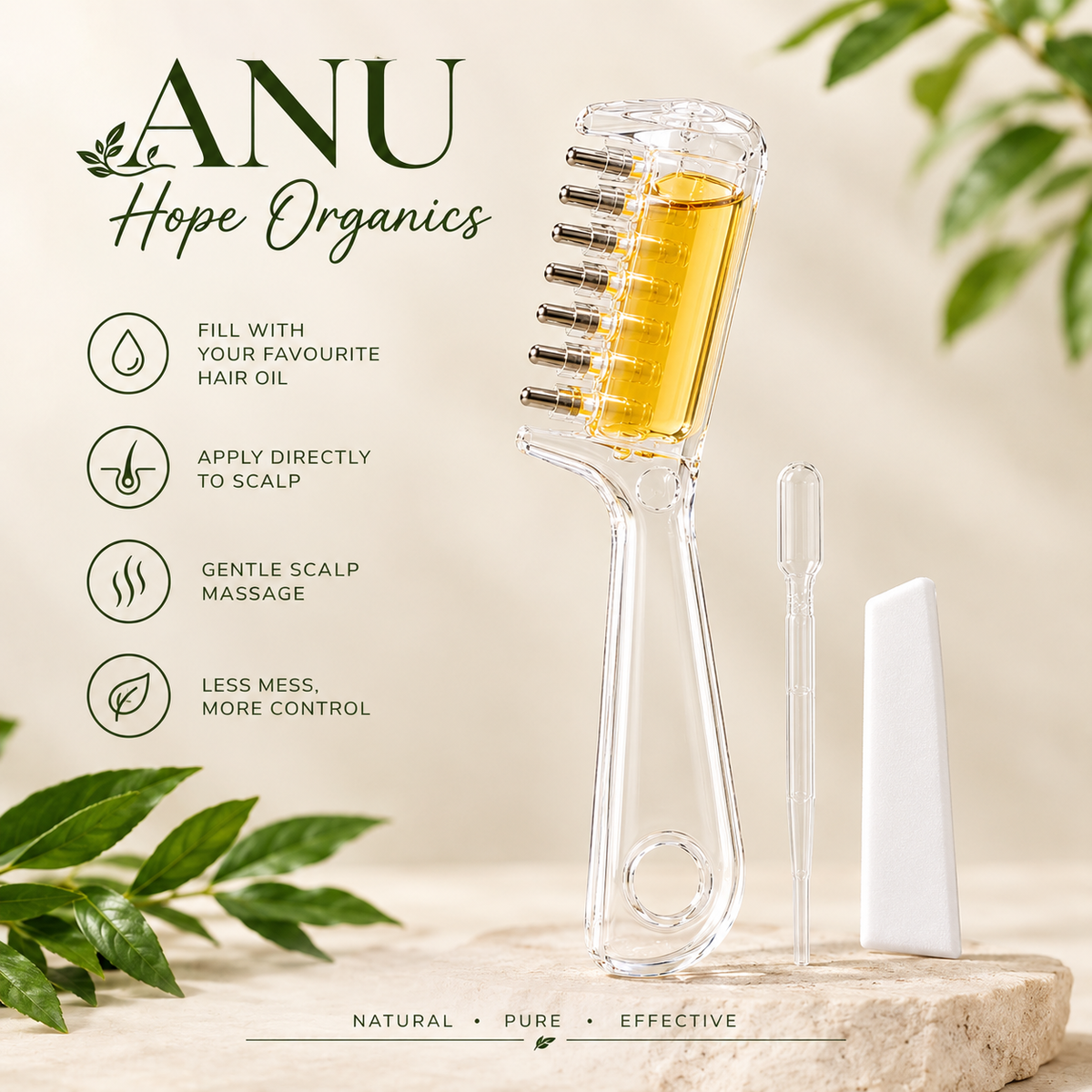 Oil-Dispensing Scalp Massage Comb